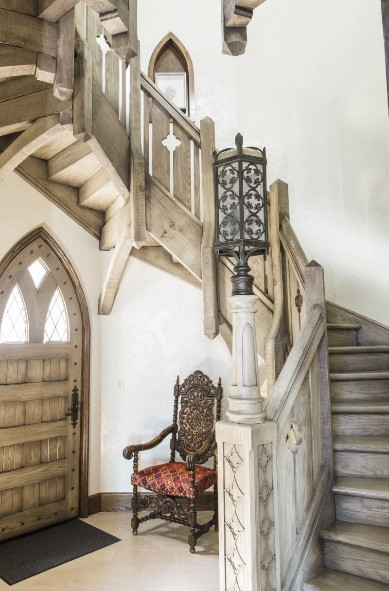 Old-World Charm in Alabama – Interior Ground View of Spiral Staircase interior ground view of spiral staircase with Old-World Charm in Alabama
