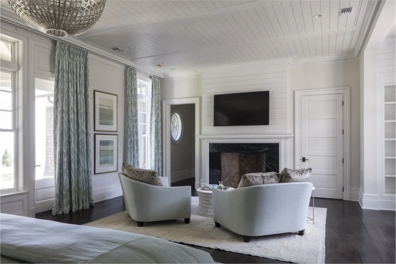 Coastal Shingle Style on St. Andrew Bay – Interior Sitting Room in Master Bedroom interior sitting room in master bedroom in Coastal Shingle Style on St. Andrew Bay