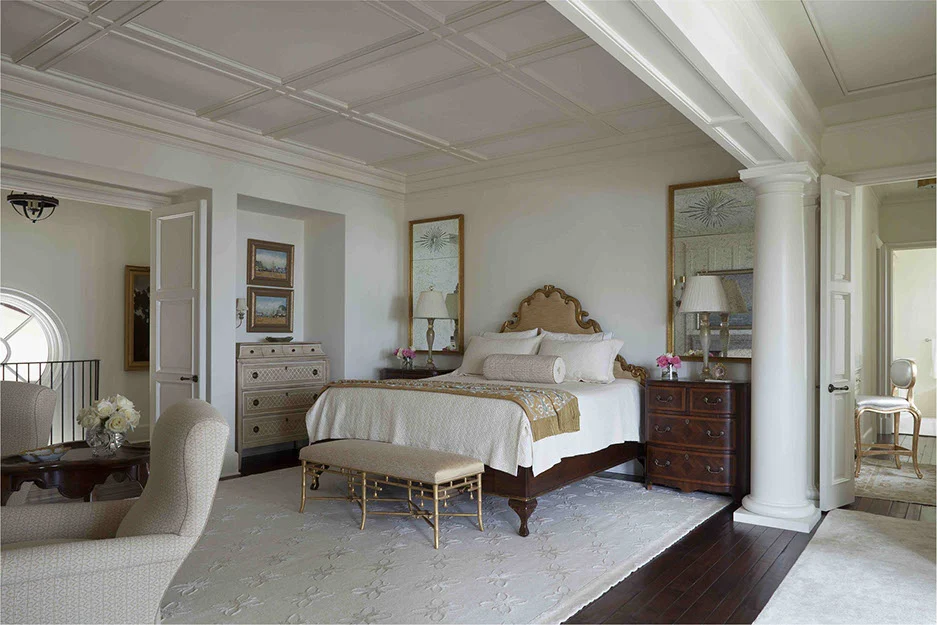 Tuscan – Style Villa – Custom Ceiling in Master Bedroom custom ceiling in master bedroom at Tuscan - Style Villa