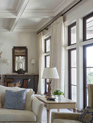 Tuscan – Style Villa – Interior Sitting Room with Impact-Rated Windows interior sitting room with impact-rated windows in Tuscan - Style Villa