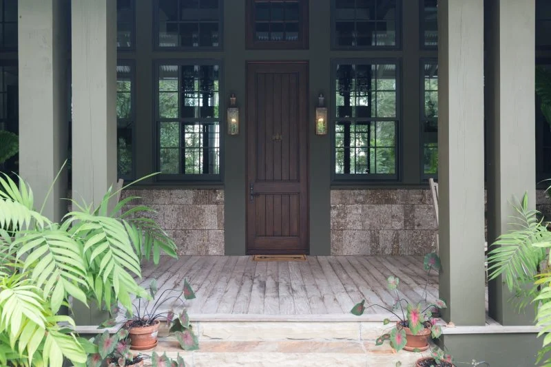 Inspired by Nature – Front Exterior Entryway front exterior entryway with custom front door Inspired by Nature
