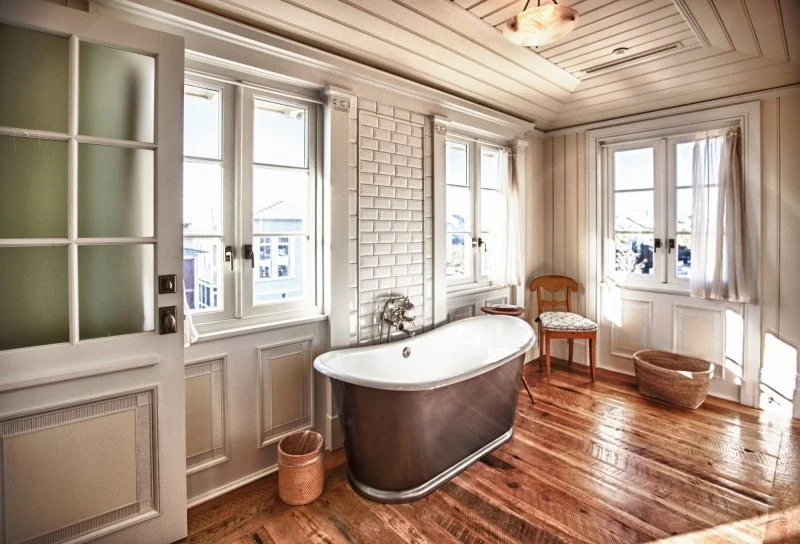 Wooden Classicism – Stand Alone Master Tub e f san juan, primary freestanding tub inside the Wooden Classicism in Seaside