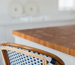 In Surf We Trust – Kitchen Island with Custom Millwork e f san juan, kitchen island with custom millwork In Surf We Trust, exposed painted ceiling joists, coastal decor, seaside florida, 30A, south walton, walton county, northwest florida
