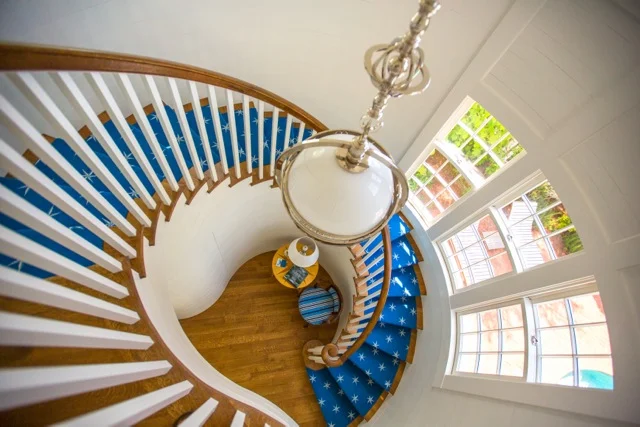 In Surf We Trust – Interior Above Spiral Staircase e f san juan, interior above spiral staircase In Surf We Trust, coastal decor, seaside florida, 30A, south walton, walton county, northwest florida