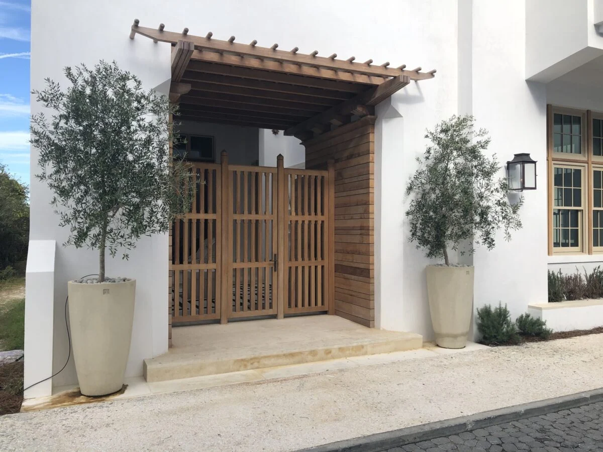 ef-san-juan-gates-shutters-5-e1669225401148 custom gate, mahogany gate, alys beach florida, custom millwork, e f san juan