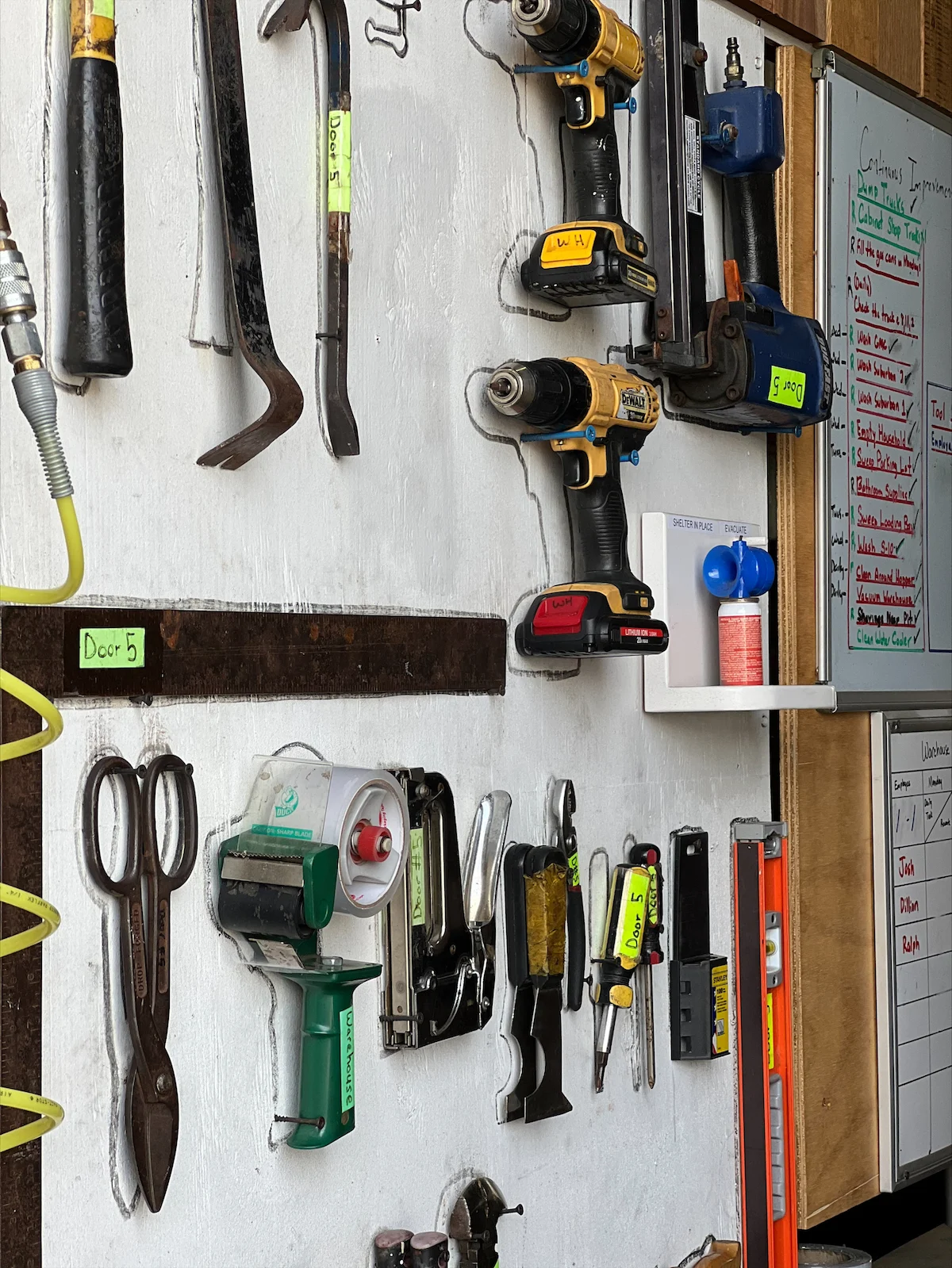 ef-sanjuan-facilities-shadow-board-tools e f san juan, woodworking tools, youngstown florida