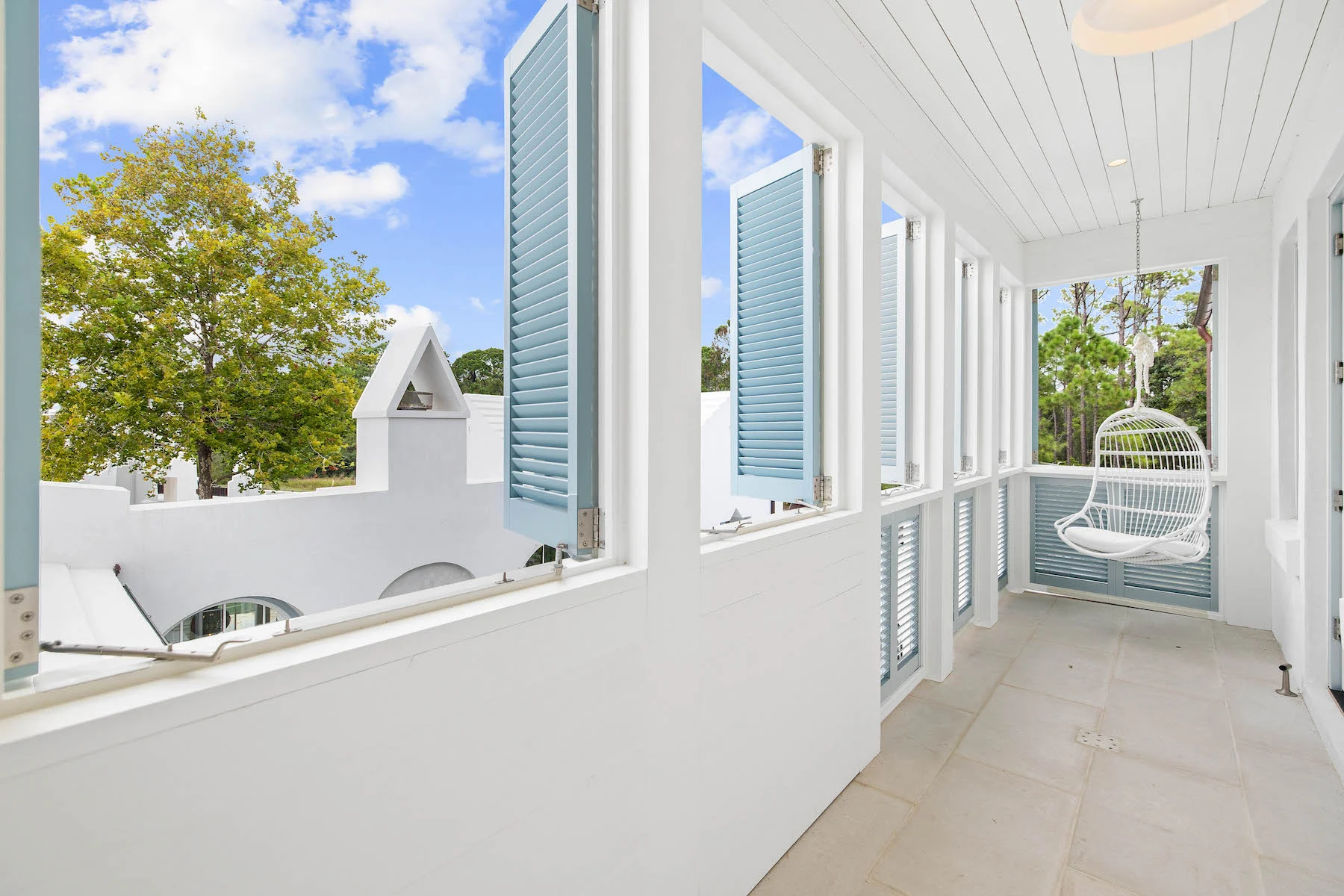Alys Beach Serenity – Exterior Balcony with Custom Shutters exterior balcony with custom shutters at Alys Beach Serenity