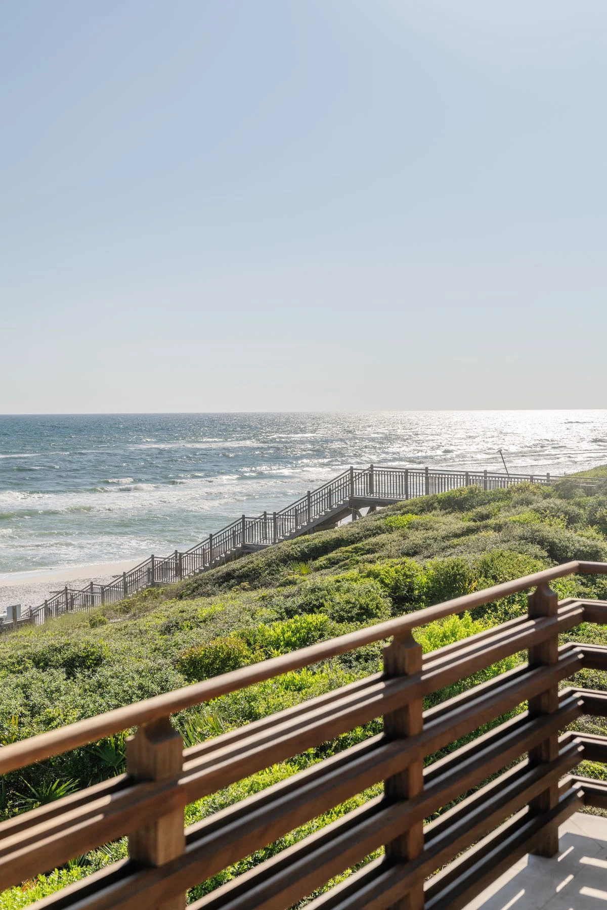 E. F. San Juan Ipe Railings Ipe wood railings custom made for Alys Beach Gulf-front Home by E. F. San Juan