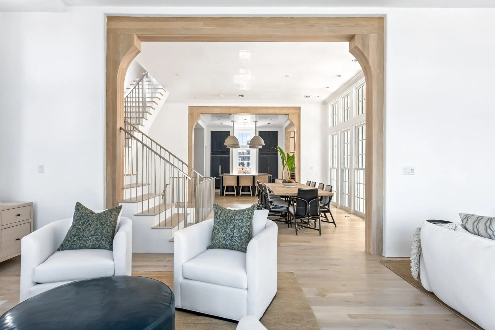 Old Cellar Lane Interior Casings – Alys Beach Millwork by E. F. San Juan Mouldings and interior wood casings in doorways of Alys Beach Old Cellar Lane home