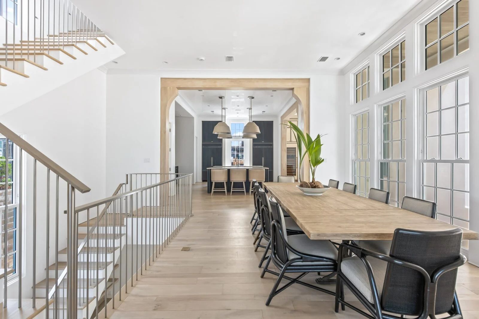 Old Cellar Lane Dining Area – Alys Beach Millwork by E. F. San Juan E. F. San Juan custom moulding and millwork, Loewen windows and doors, Alys Beach, Florida