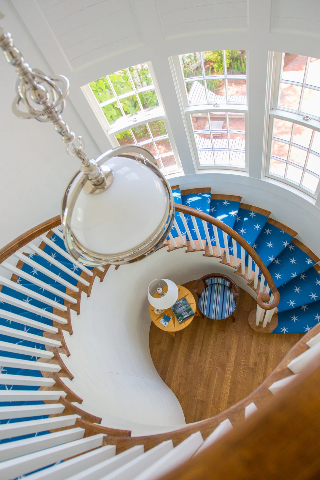 Custom Curved Stairwell Walls – Above Spiral Staircase above spiral staircase for Custom Curved Stairwell Walls